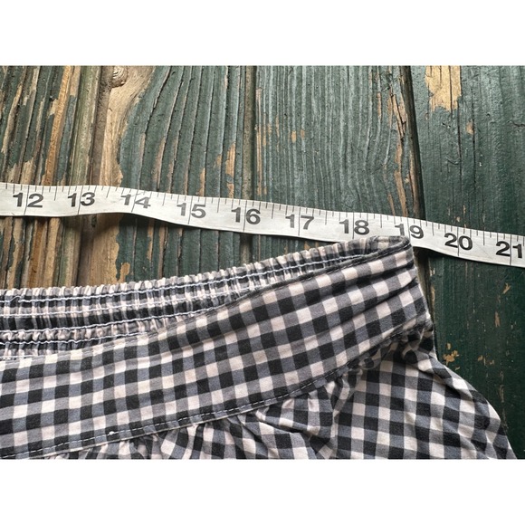 Adrienne Vittadini Woman Gingham Button Front Midi Skirt Black White Cotton Sz 3 - Picture 4 of 8